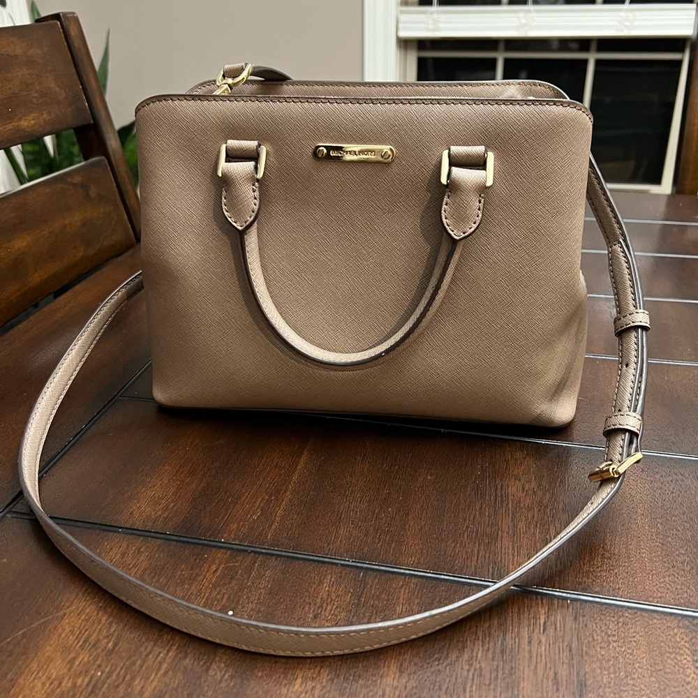 Khaki Michael Kors crossbody handbag